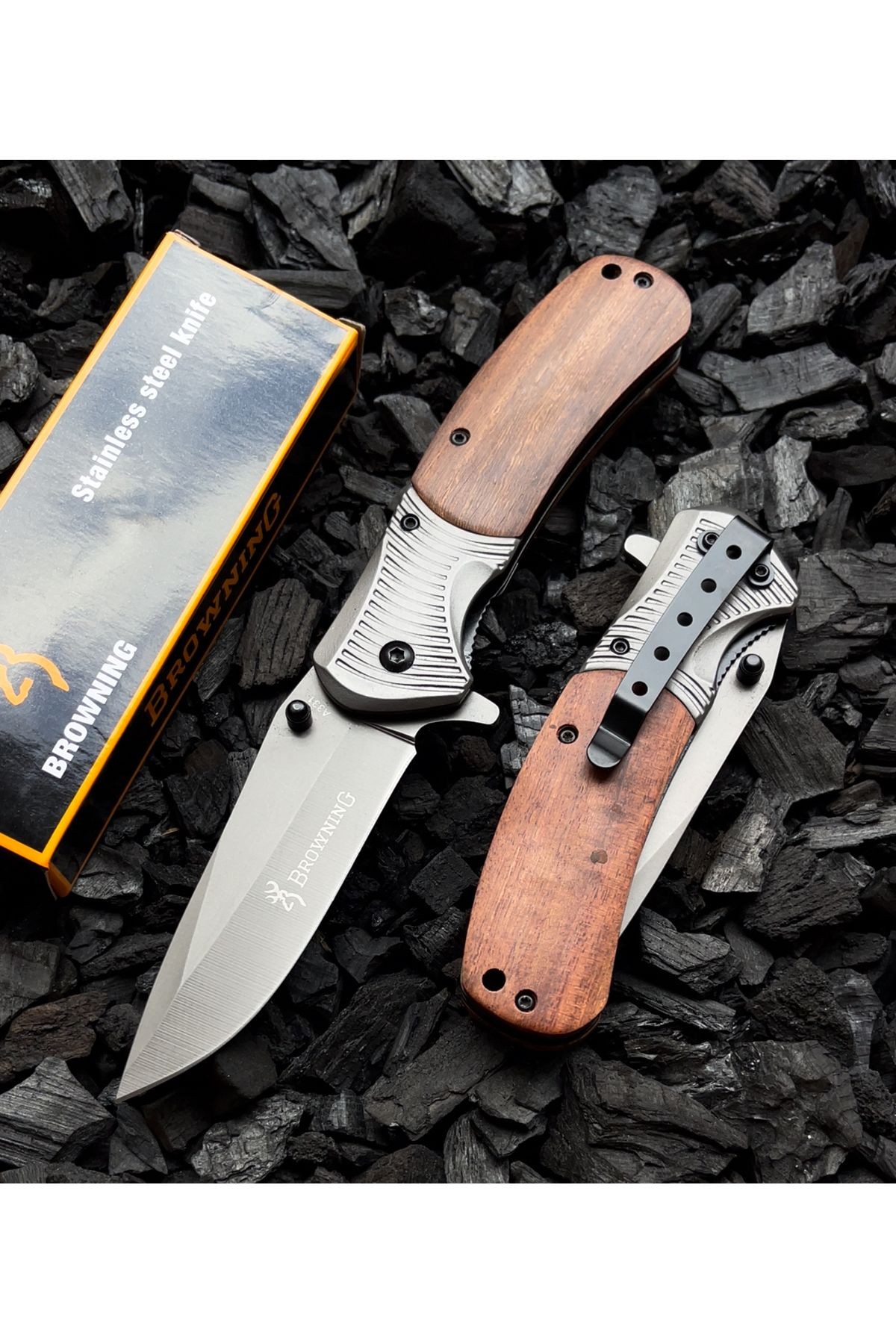 Browning Bıçak - A331 Ahşap Kabze Çelik Çakı - 20 Cm - Pasajdanal