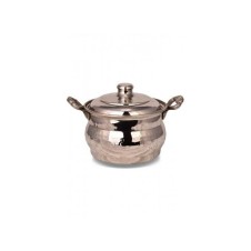 bazaarcopper Bakır Maraş Güveç Tencere 3 No 22 Cm El Dövme Nikel bazaarcopper8173-2