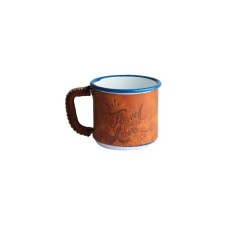 CAMPOUT DERİ KAPLI EMAYE KUPA BEYAZ