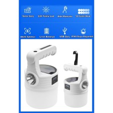 300w 10 Modlu Güneş Enerjili Solar Aydınlatma Kamp Çadır Lambası Ampül Led Şarjlı Işıldak El Feneri