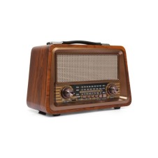 Nostaljik Radyo Gerçek Ahşap Eskitme Bluetooth Hoparlör Mp3 Çalar Müzik Kutusu