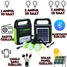 güneş enerjili solar panelli radyolu aydınlatma sistemi