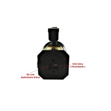 Prejektör 10w Led Şarjlı El Feneri Sos Ve Uzun Menzil Powerbank Usb Çıkış + Yan Aydınlatma