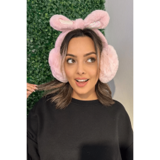 Açık Pembe Renk Kulak Figürlü Peluş Kulaklık