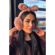 Koyu Pembe Renk Kulak Figürlü Peluş Kulaklık