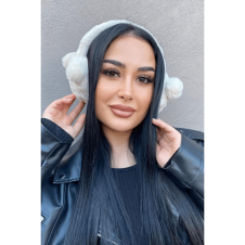 Krem Renk Ayıcık Figürlü Peluş Kulaklık