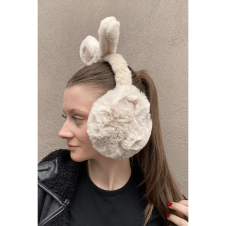Krem Renk Kulak Figürlü Peluş Kulaklık