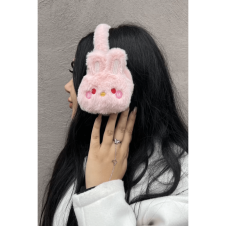 Koyu Pembe Renk Tavşan Figürlü Peluş Kulaklık