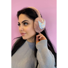 Pudra Renk Kuğu Detaylı Peluş Kulaklık