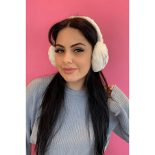 Beyaz Renk Kuğu Detaylı Peluş Kulaklık