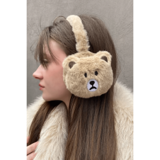 Kahverengi Ayıcık Detaylı Peluş Kulaklık