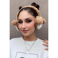 Kahverengi Ayıcık Figürlü Peluş Kulaklık
