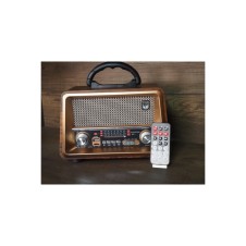 büyük boy gerçek ahşap eskitme görünümlü kumandalı nostajik radyo