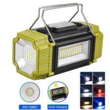 Açık hava etkinlikleri için şarj cihazı ve dört renkli ışıkla birlikte çok işlevli kamp feneri