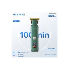 Turbo serisi dijital şarj göstergeli pro saç sakal vucut kıl kesme makinesi