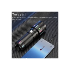 Dayanıklı ve Şarj Edilebilir LED El Feneri – 1000 Lümen, Zumlanabilir ve 4 Saat Aydınlatma