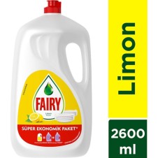 Fairy Süper Ekonomik Paket Sıvı Bulaşık Deterjanı Limon Kokulu 2600 ML