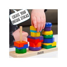 Ahşap İstifleme Oyuncakları, 3+ Yaşındakiler için Oyuncaklar, Eğitici İstifleme Halkaları, Sıralama, İstifleme ve Takmalı Oyuncaklar