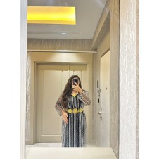 YÖRESEL TAŞLI BALON KOL MODELLİ ELBİSE KAFTAN