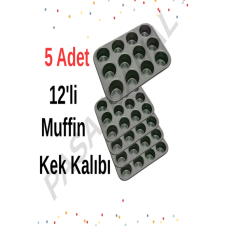 5 ADET 12’li Muffin Kek Kalıbı – Dayanıklı, Çok Amaçlı Fırın Kalıbı