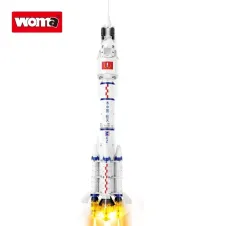 WOMA TOYS C0825 Uzay Araştırma Roketi Yıldızlı Gökyüzü Modeli Küçük Blok Yapı Seti PCS :292 PARÇA