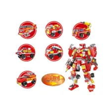 Woma oyuncaklar C0651 13-in-1 dönüşümü Robot yangın kurtarma araba yapı taşı seti modeli ve inşaat oyuncak çocuklar için PCS:591 PARÇA