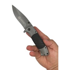 Titanyum Çakı Emniyet Kilitli Ip Delikli Kemer Klipsli Siyah-gri 21cm