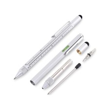 İSME ÖZEL Su Terazili Cetvelli Tornavidalı Mühendis Kalemi Gri