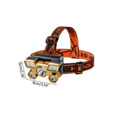 Bilu Beş Farlı Şarj Edilebilir Kafa Feneri - Turuncu (yurt Dışından)