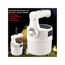 P-300W 10MODLU Güneş Enerjili Solar Aydınlatma Kamp Çadır Lambası Ampül LED Şarjlı Işıldak El Feneri