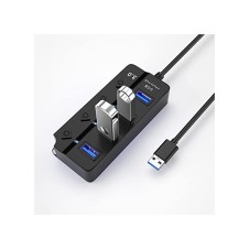 4 Bağlantı Noktalı USB 3.0 Hub Taşınabilir USB Hub Dağıtıcı Adaptör, Bireysel Açma/Kapama Anahtarları ile, Siyah