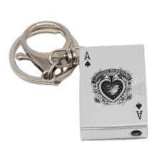 Beyaz Çakmak Oyun Kağıdı Tasarımlı Çakmak