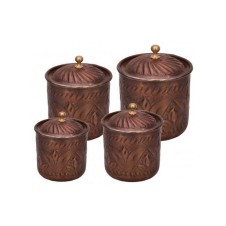 bazaarcopper Bakır Safran Baharatlık 4'lü Takım El İşleme Oksit bazaarcopper0010-3