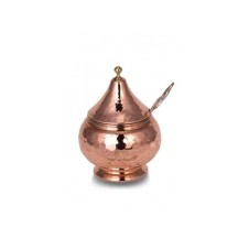 bazaarcopper Bakır Tabbal Kaşıklı Kubbe Baharatlık El Dövme Kırmızı bazaarcopper0014-1
