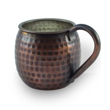 bazaarcopper Bakır Luna Bardak Düz 360 Ml Oksit bazaarcopper0454-3