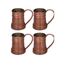 bazaarcopper Bakır Debito Bardak Düz 600 Ml Oksit 4lü Takım bazaarcopper0455-43