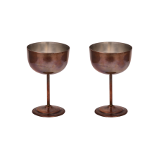 bazaarcopper Bakır Vino Kadeh 2 No Düz 400 Ml 2li Takım Oksit bazaarcopper0457-23