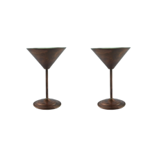 bazaarcopper Bakır Martini Kadeh Düz 250 Ml 2li Takım Oksit bazaarcopper0459-23