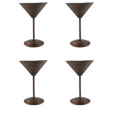 bazaarcopper Bakır Martini Kadeh Düz 250 Ml 4lü Takım Oksit bazaarcopper0459-43