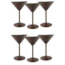bazaarcopper Bakır Martini Kadeh Düz 250 Ml 6lı Takım Oksit bazaarcopper0459-63