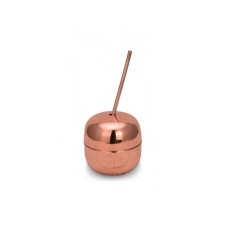 bazaarcopper Bakır Apple Cocktaıl Pipetli Düz 250 Ml Kırmızı bazaarcopper0485-1