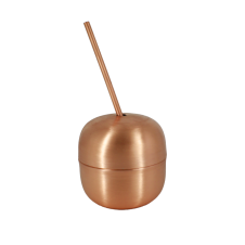 bazaarcopper Bakır Apple Cocktaıl Pipetli Düz 250 Ml Skoç bazaarcopper0485-4