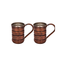 bazaarcopper Bakır İskoç Bardak Düz 380 Ml 2li Takım Oksit bazaarcopper0489-23