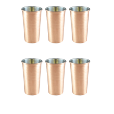 bazaarcopper Bakır Lungo Bardak Düz 530 Ml 6lı Takım Skoç bazaarcopper0507-64