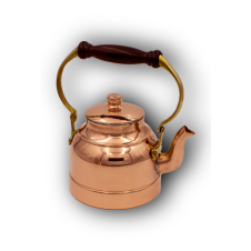 bazaarcopper Bakır Çayyolu Demlik Ahşap Kulp Düz Kırmızı bazaarcopper1974-1