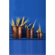 bazaarcopper Bakır Bahar Saksı 3'lü Takım Düz Oksit bazaarcopper2567-3