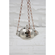 bazaarcopper Bakır Cadı Kazanı Askılı Zincirli Tütsülük & Buhurdanlık Nikel