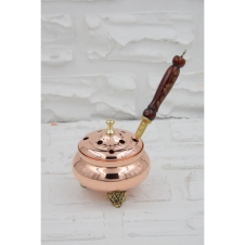 bazaarcopper Bakır 1 No Cadı Kazanı Tütsülük & Buhurdanlık Kırmızı