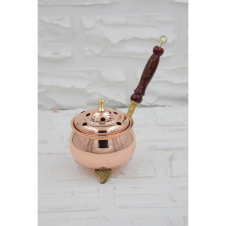 bazaarcopper Bakır 2 No Cadı Kazanı Tütsülük & Buhurdanlık Kırmızı