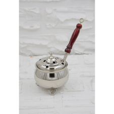 bazaarcopper Bakır 2 No Cadı Kazanı Tütsülük & Buhurdanlık Nikel